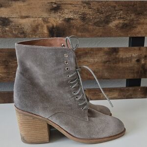 Jeffrey Campbell Knowles Gray Suede Lace-Up Boots Size 10